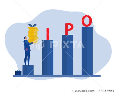 IPO, initial public offering. people Investing strategy Concept ,Flat vector illustration. 88037665
