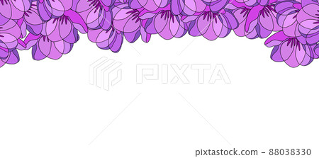 Spring illustration with violet tulips. Happy... - Stock Illustration  [88038330] - PIXTA