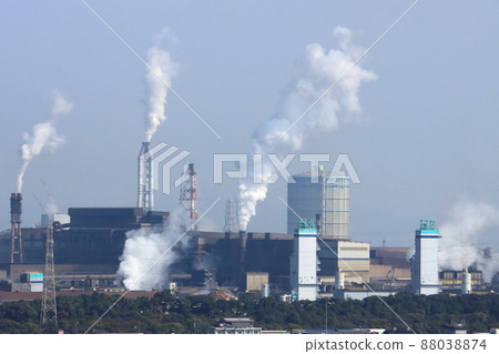 Factory chimneys and smoke 88038874