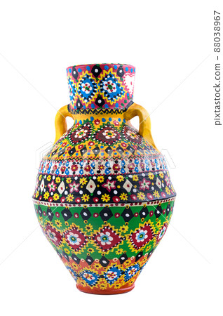 Egyptian decorated colorful pottery vessel (Kolla) 88038967