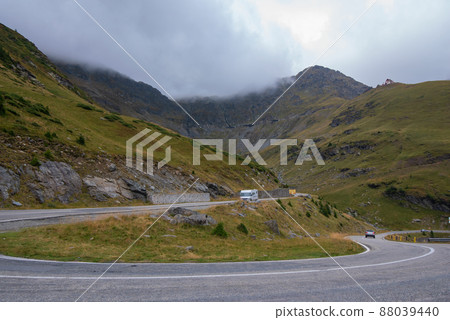 Transfagarasan pass in summer.crossing Carpathian mountains in Romania Transfagarasan pass in summer.crossing Carpathian mountains in Romania 88039440