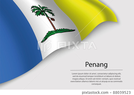 Wave flag of Penang is a region of Malaysia 88039523