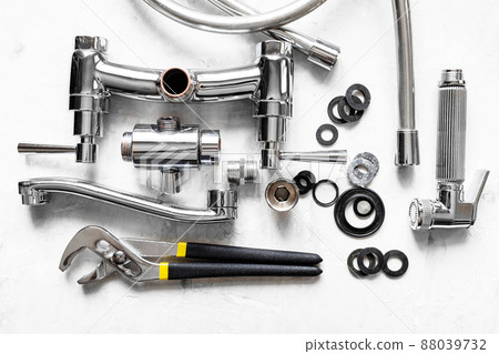 above view of disassembled shower faucet valve 88039732