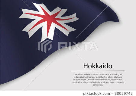 Wave flag of Hokkaido is a region of Japan Wave flag of Hokkaido is a region of Japan 88039742