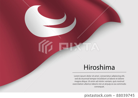 Wave flag of Hiroshima is a region of Japan Wave flag of Hiroshima is a region of Japan 88039745