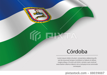 Wave flag of Cordoba is a region of Colombia 88039887