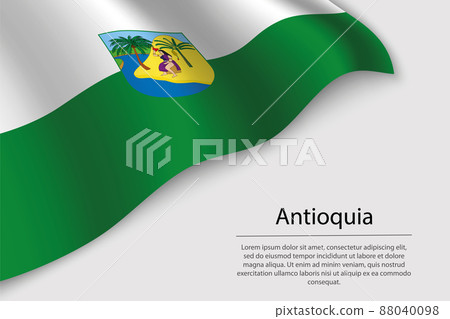 Wave flag of Antioquia is a region of Colombia Wave flag of Antioquia is a region of Colombia 88040098