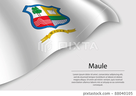 Wave flag of Maule is a region of Chile 88040105