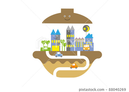 美麗的城市景觀和愉快的生活。創造一個人們可以明亮快樂地生活的城市。 88040269