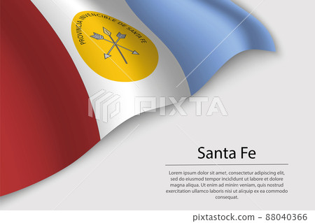 Wave flag of Santa Fe is a state of Argentina Wave flag of Santa Fe is a state of Argentina 88040366
