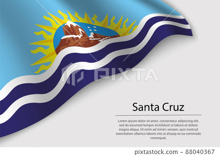 Wave flag of Santa Cruz is a state of Argentina Wave flag of Santa Cruz is a state of Argentina 88040367