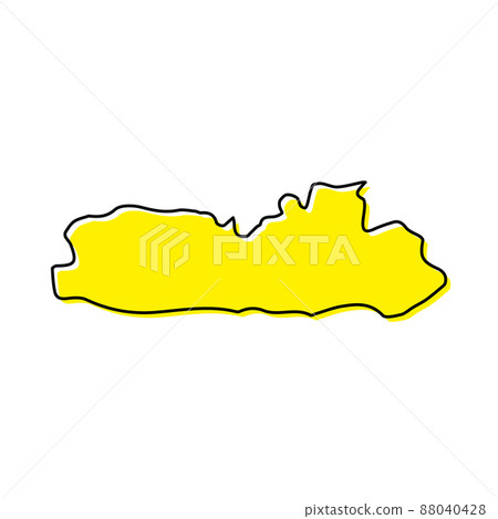 Simple outline map of Meghalaya is a state of India. 88040428