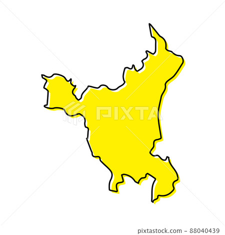 Simple outline map of Haryana is a state of India. 88040439