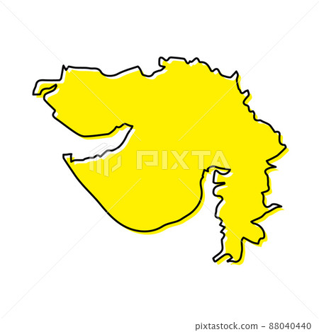 Simple outline map of Gujarat is a state of India. Simple outline map of Gujarat is a state of India. 88040440