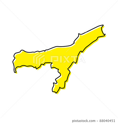 Simple outline map of Assam is a state of India. Simple outline map of Assam is a state of India. 88040451