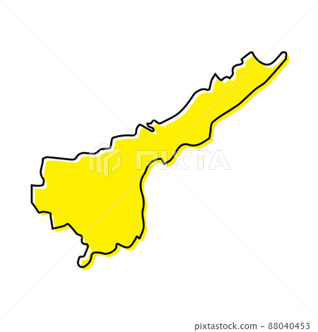 Simple outline map of Andhra Pradesh is a state of India. 88040453