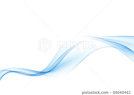 Abstract blue wavy vector background, blue wave for design brochure, website, flyer. 88040481