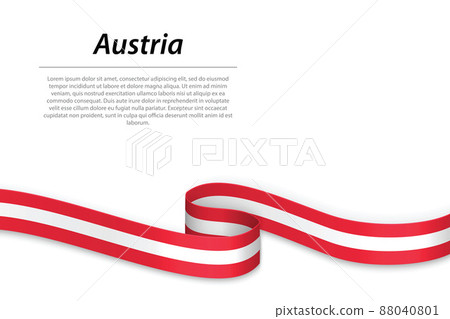 Waving ribbon or banner with flag of Austria. Template for independence day Waving ribbon or banner with flag of Austria. Template for independence day 88040801