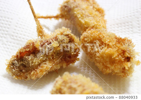 Bite-sized kushikatsu, homemade bento, side dish 88040933