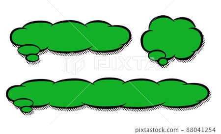 A telop base with a mokumoku cloud candy-like balloon, green 88041254