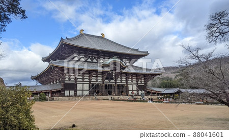 Great Buddha Hall at Todaiji Temple, a tourist attraction in Nara Prefecture 88041601