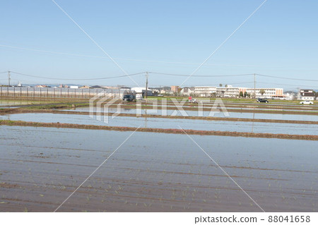 宮崎市早稻種植前的景色 88041658