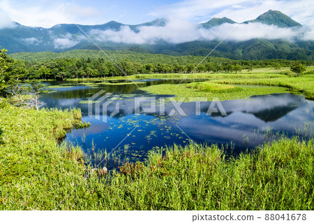 Shiretoko Five Lakes and Shiretoko Mountain Range After the Rain 88041678