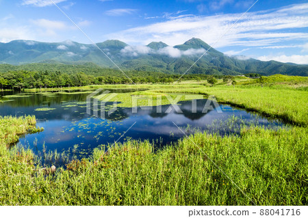 Shiretoko Five Lakes and Shiretoko Mountain Range After the Rain Shiretoko Five Lakes and Shiretoko Mountain Range After the Rain 88041716