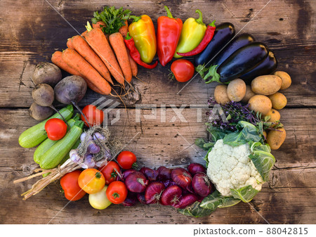 A set of ripened vegetables. Autumn harvest. A set of ripened vegetables. Autumn harvest. 88042815