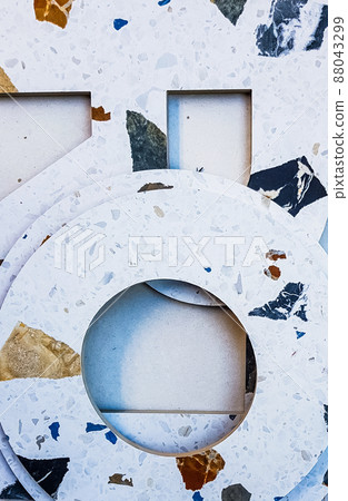 Complex cutting of letters and geometric shapes from ceramic tiles 88043299