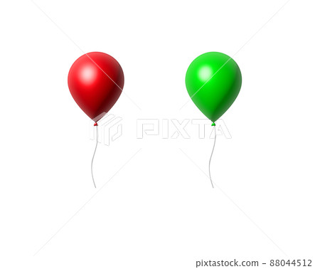 High quality super realistic balloons. 3d maked red and green party balloons, birthday decoration. Vector flying party ballon set, design element for cards, invitations etc. High quality super realistic balloons. 3d maked red and green party balloons, birthday decoration. Vector flying party ballon set, design element for cards, invitations etc. 88044512