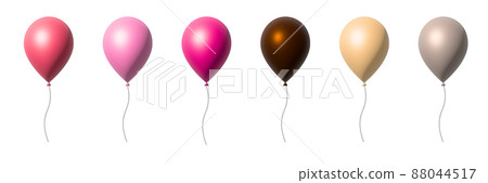 High quality super realistic balloons. 3d maked colorful party balloons on transparent background, birthday decoration. Flying party ballon set, design element for cards, invitations etc. 88044517