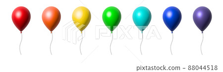 High quality super realistic balloons. 3d maked colorful party balloons on transparent background, birthday decoration. Flying party ballon set, design element for cards, invitations etc. High quality super realistic balloons. 3d maked colorful party balloons on transparent background, birthday decoration. Flying party ballon set, design element for cards, invitations etc. 88044518