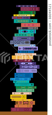 Stack of colorful books on black background. Pile of books vector illustration. Vertical banner, background, template Stack of colorful books on black background. Pile of books vector illustration. Vertical banner, background, template 88044521