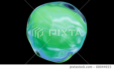 Hi-tech green water drop icon. 3D rendering 88044915