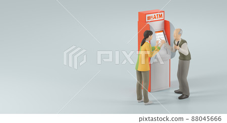 Convenience store staff desperately persuading elderly people who are likely to encounter transfer fraud / Countermeasures for transfer fraud and refund fraud 88045666