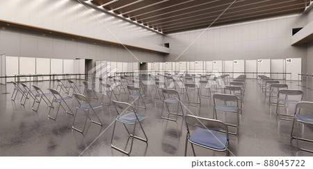 Location image of large-scale vaccination site with pipe chairs / Coronavirus countermeasure image 88045722
