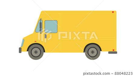 Large yellow van on a white background - Vector - Stock Illustration ...