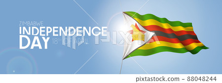 Zimbabwe happy independence day greeting card, banner with template text vector illustration 88048244