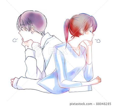 Men and women passing each other sigh 88048285