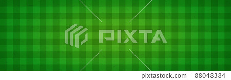 Realistic green football field with checkered markings - Vector 88048384