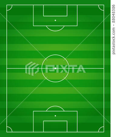 Realistic football field with official markings on the field - Vector Realistic football field with official markings on the field - Vector 88048386