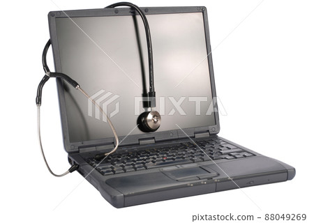 medicine technology. laptop with stethoscope 88049269