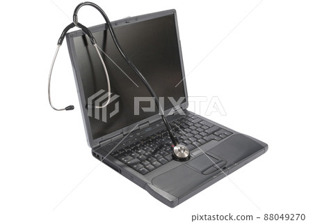 medicine technology. laptop with stethoscope 88049270