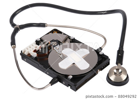 Destroying data from hard disk - conceptual photo. Destroying data from hard disk - conceptual photo. 88049292