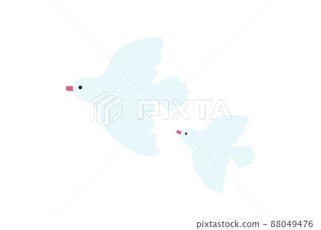 Parent and child of a flying whitish light blue pigeon-Peace Day, image material of ceasefire 88049476