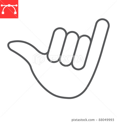 Hang loose gesture line icon 88049993