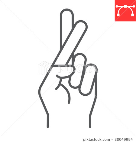 Good luck gesture line icon 88049994
