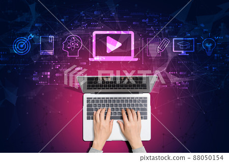 Webinar concept with person using laptop 88050154