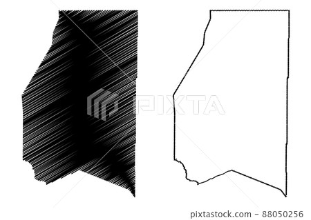 Preston County, State of West Virginia (U.S. county, United States of America, USA, U.S., US) map vector illustration, scribble sketch Preston map 88050256
